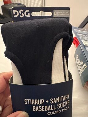 DSG Black and White Stirrup + Sanitary Athletic Socks Pack